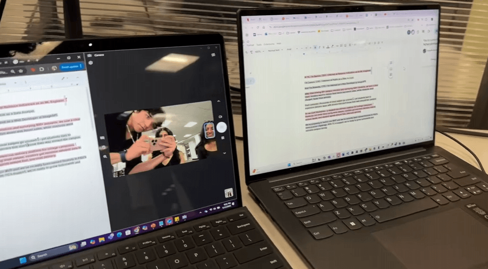 Three StuDeliver founders working together on laptops